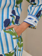 Printed Pure Cotton Shirt Collar Neck Shirt & Trouser Co-Ords