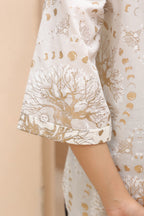 Shirt Collar Printed Tunic