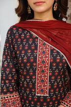Women Ethnic Motifs Printed Regular Gotta Patti Pure Cotton Kurta with Trousers & With Dupatta