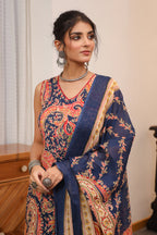 Women Ethnic Motifs Printed Regular Pure Cotton Top with Trousers & With Dupatta