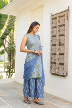 Women Ethnic Motifs Printed Regular Pure Cotton Kurta with Palazzos & With Dupatta