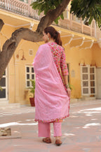 Women Floral Printed Regular Pure Cotton Kurta with Trousers & With Dupatta