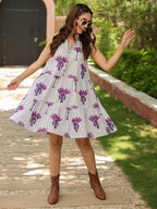 Women Printed Fit and Flare Knee Length Ethnic Dresses
