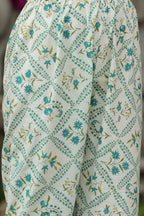 Women floral printed pure cotton Anarkali kurta with Trousers & Dupatta