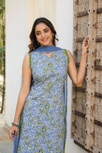 Women Ethnic Motifs Printed Regular Pure Cotton Kurta with Palazzos & With Dupatta