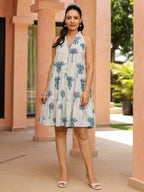 Floral Printed Tiered Ethnic A-Line Dresses