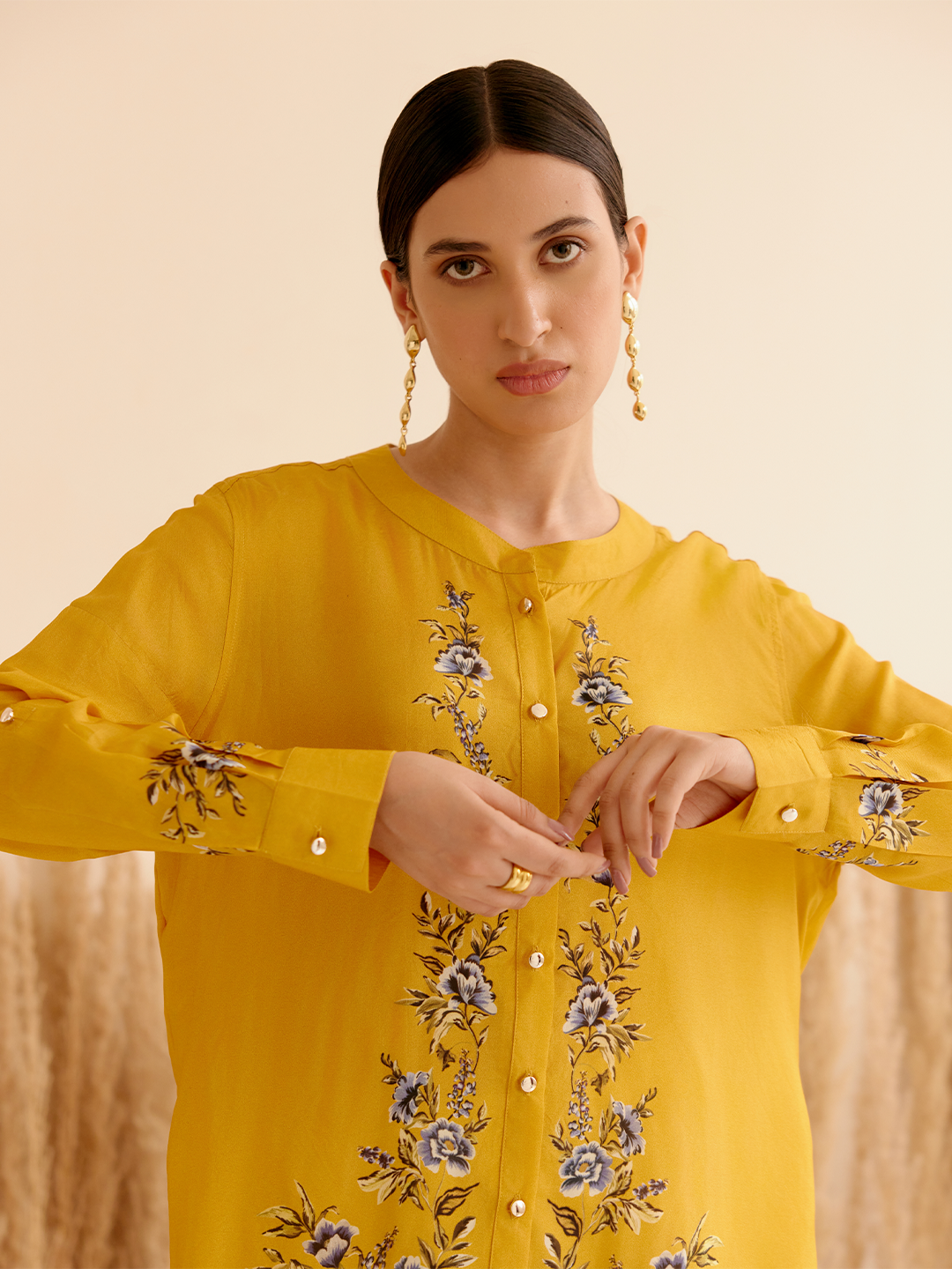 MANTRA MUSTARD BUTTON DOWN SHIRT