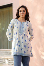 Floral Printed Round Neck Pure Cotton Top