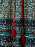 Printed Round Neck Pure Cotton Ethnic Dresses