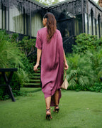 ELECTRIC PLUM CLUSTER DRESS