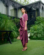 ELECTRIC PLUM CLUSTER DRESS