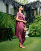 ELECTRIC PLUM CLUSTER DRESS