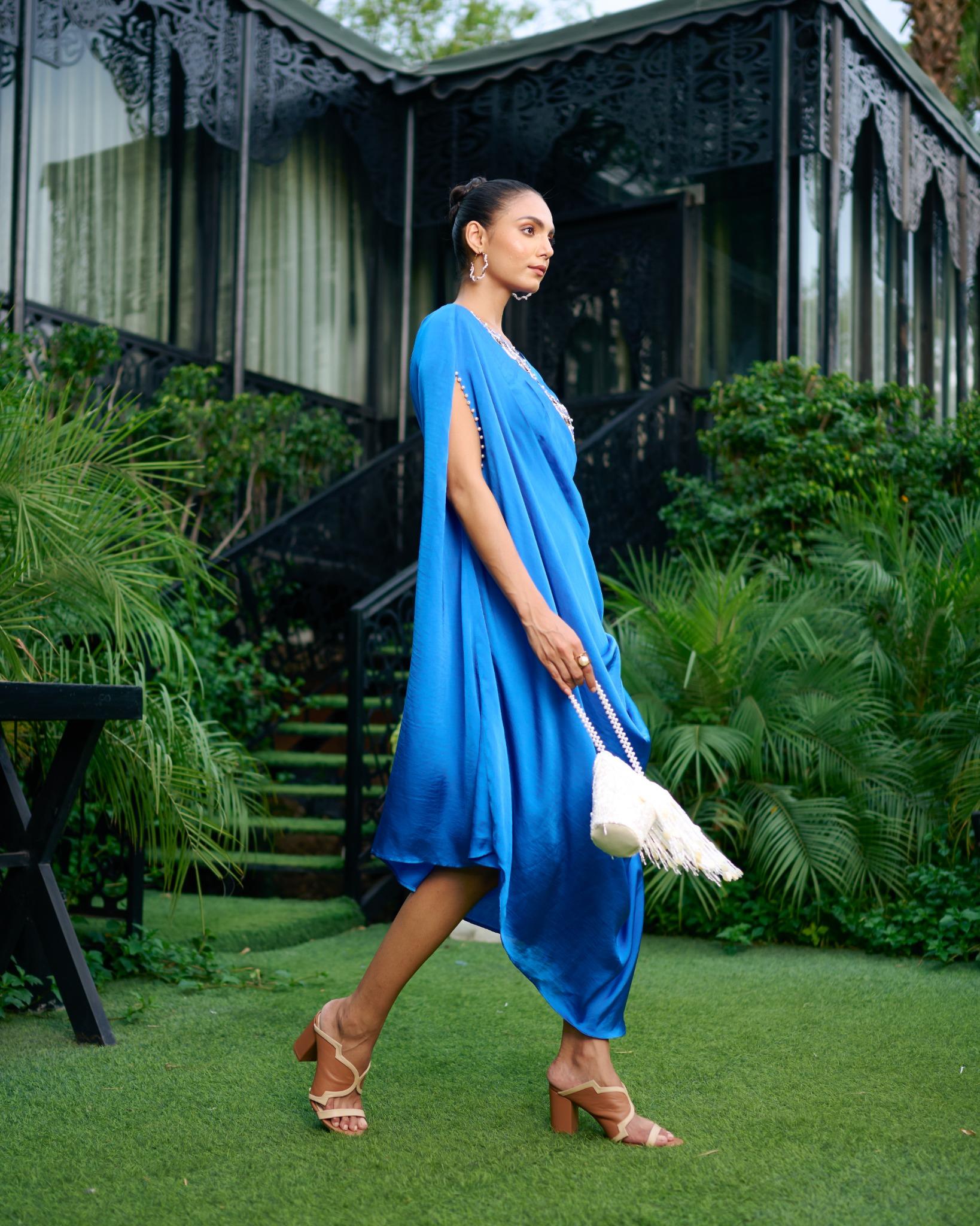 ELECTRIC BLUE CLUSTER DRESS