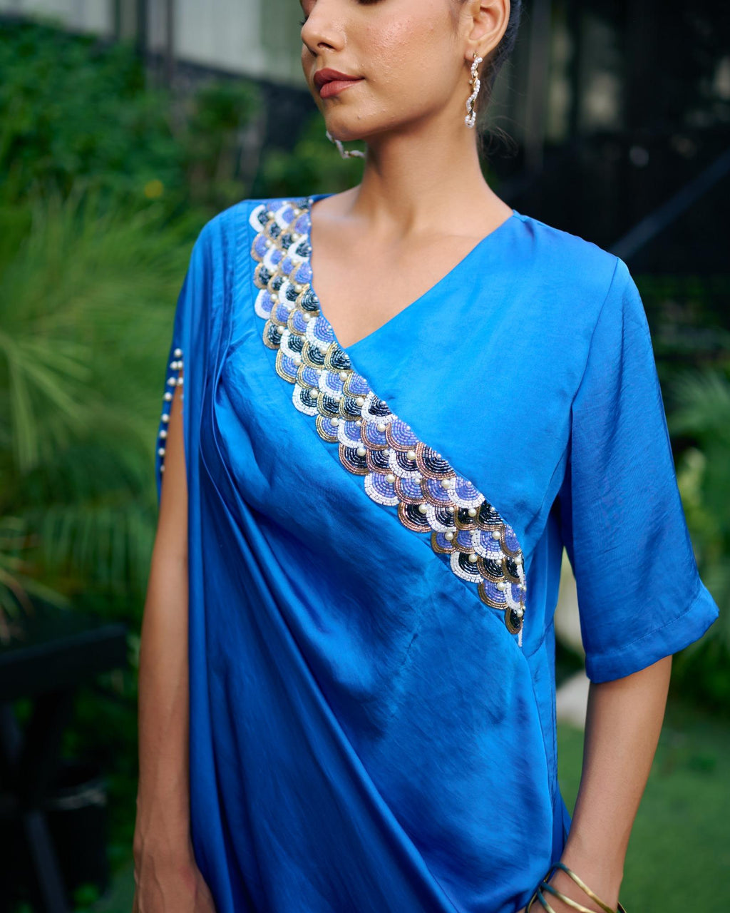 ELECTRIC BLUE CLUSTER DRESS