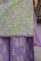 Ethnic Motifs Printed Pure Cotton Kurta with Palazzos & With Dupatta
