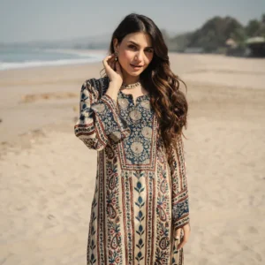 Mehar Ivory Kalamkari Floral Yoke Kurta Set