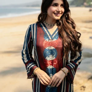 Chandrakala Indigo Maroon Kurta SetChandrakala Indigo Maroon Kurta Set