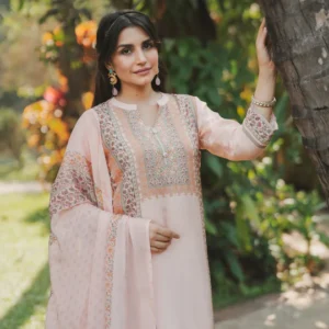 Noor Blush Pink Muslin Suit Set
