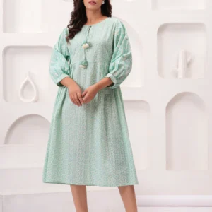 Sea Green Swing Cotton Summer Dress