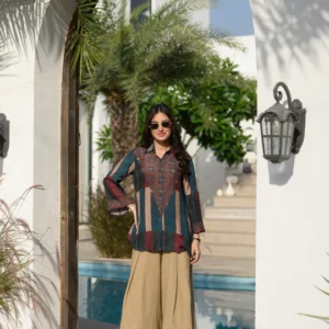 Rustic Blue Ajrakh Bloom Kurta Shirt