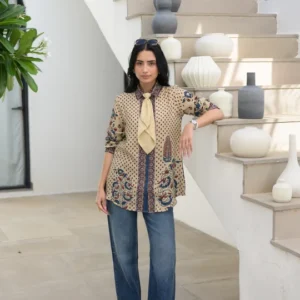 Block Placement Print Muslin Top