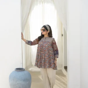 Chevron Ajrakh Hand Block Print Top