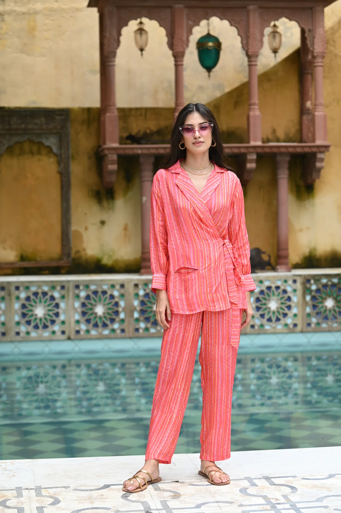 Orange Popping Muslin Co-ord Set - Image 2