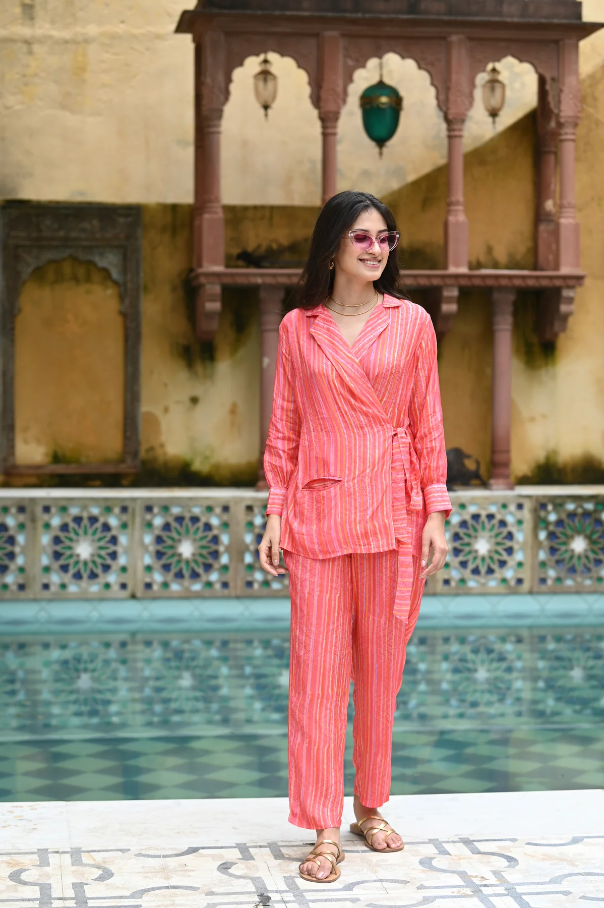 Orange Popping Muslin Co-ord Set - Image 3